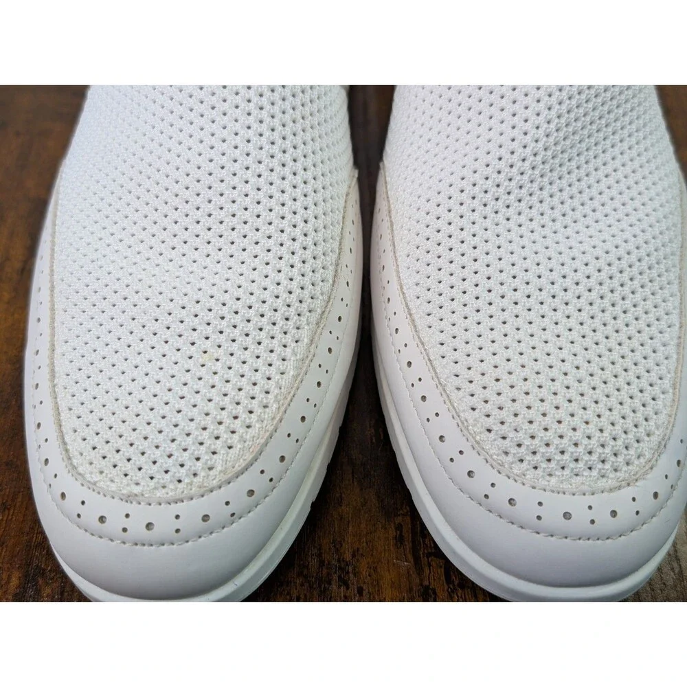 Brooklyn 718 Men's Slip On Mesh Loafers White Casual Comfort Shoes Size 11.5